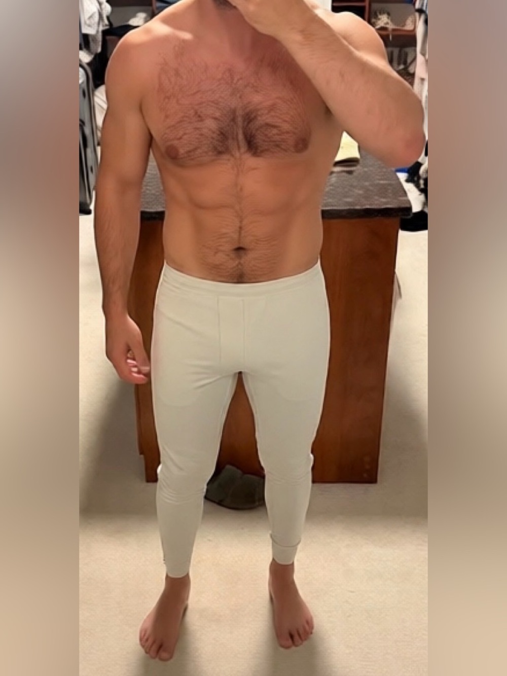 Surge hybrid joggers. 29 inseam color is a cream white (bone)